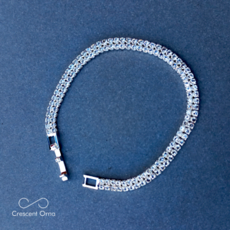 Trendy Double Row Cubic Zirconia Chain Bracelet