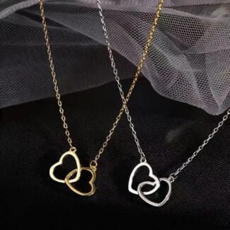 Luxury Double Heart Pendant with Chain