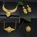 Luxury DesignNecklace Earrings Ring Set Women's Wedding Dowry Jewelry Set