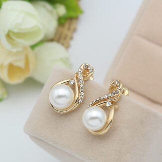 Fashion Women Wedding Pearl Pendant Earrings Necklace Sets