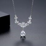 Elevate your bridal ensemble with our enchanting Zirconia Set Bridal Wedding Earring Flower Woman Fashion Lady Necklace Delicate Jewelry