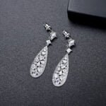 New Arrival Luxury Wedding Dinner Party Jewelry 3A Cubic Zirconia Cluster Dangle Earring