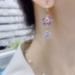 Crystal Flower Diamond Earrings