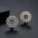 Elegant Cubic Zirconia Round Stud Earrings