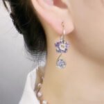 Crystal Flower Diamond Earrings