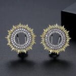 Elegant Cubic Zirconia Round Stud Earrings